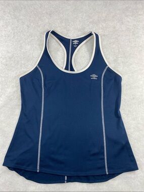 Umbro Navy and White Racerback Performance Tank